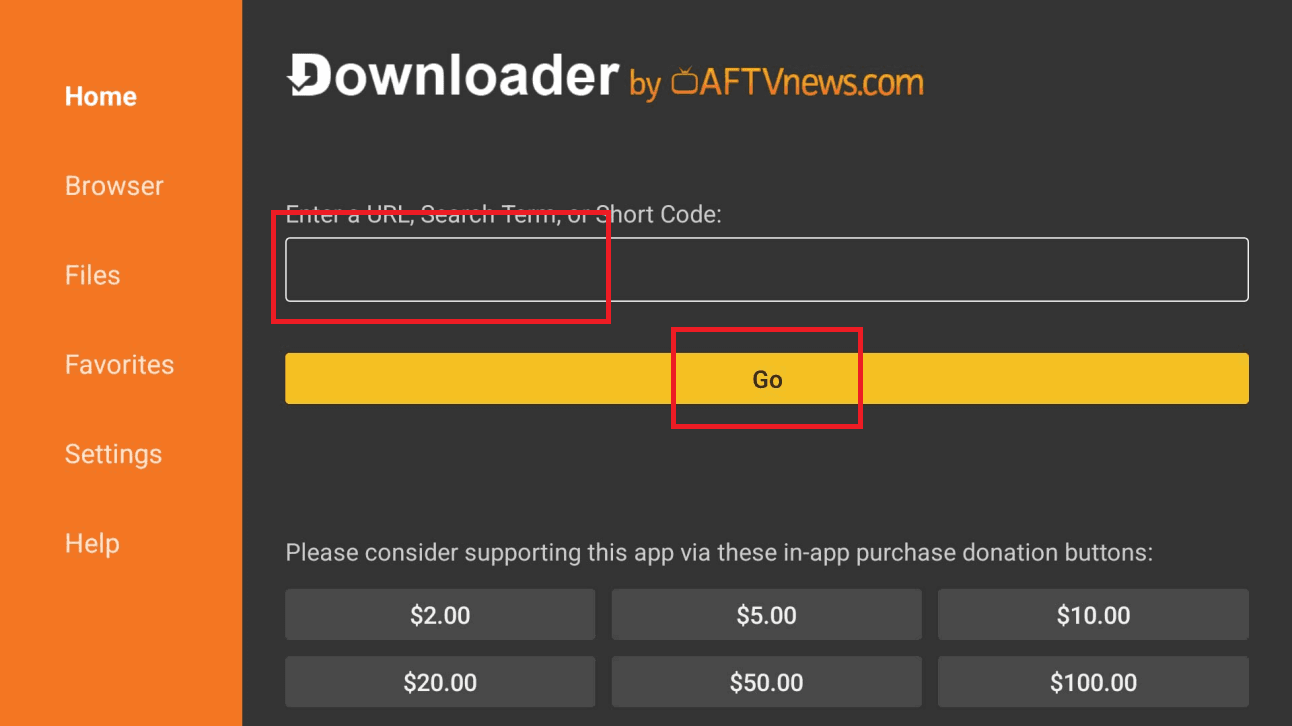 Enter the download code