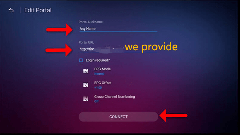 Enter your portal details